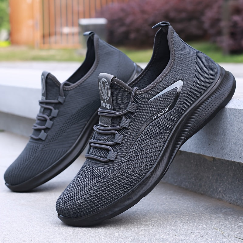 Men's Lightweight Slip-Resistant Casual Sneakers - Breathable Mesh & Fabric Upper, Durable PU Sole, Round Toe Low-Top Design for Hiking, Outdoor, Travel & Daily Wear - All-Season Comfort, Hiking Shoes, Outdoor Footwear, Sleek - The Superior Findings Depot