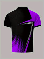 Men's Color Blocked Short Sleeve Golf Shirts - Casual Regular Fit