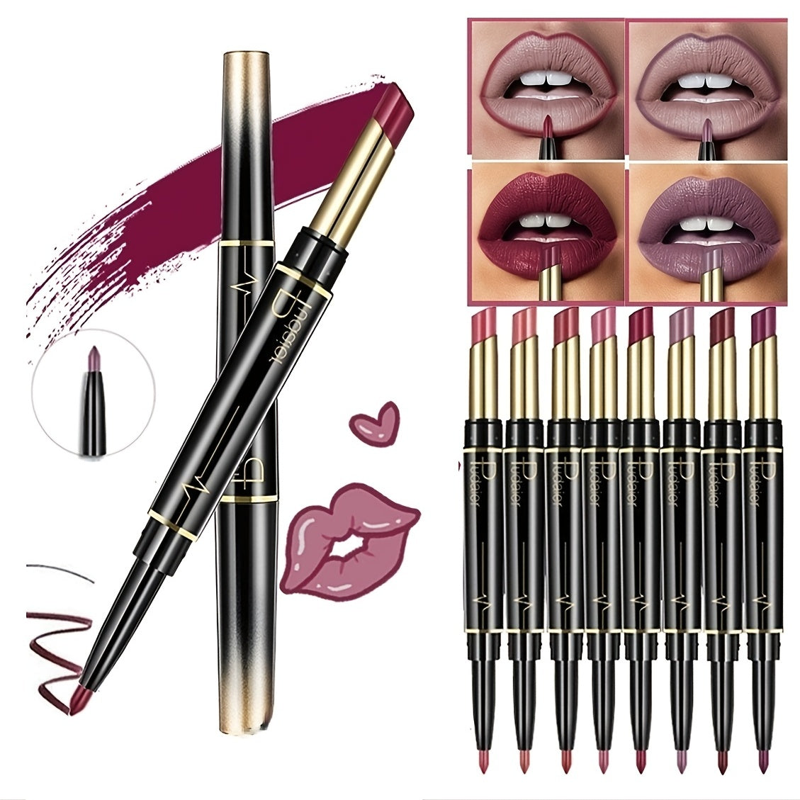 1pc 16 Color New Double Ended Nude Lasting Matte Waterproof Lipliner and Lipstick Pencils - The Superior Findings Depot