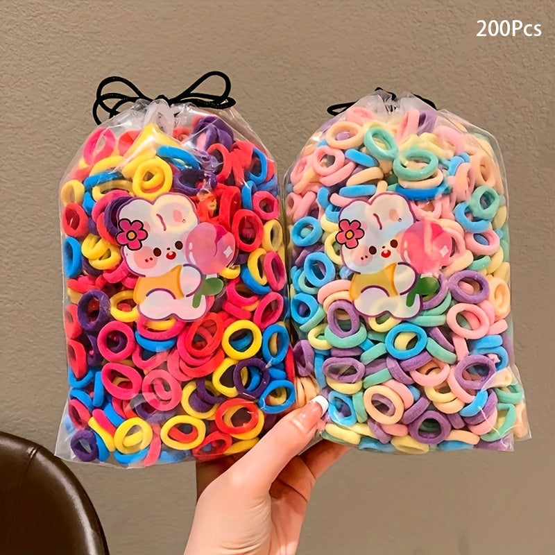 100 Pcs/Bag Children Cute Cartoon Elastic Hair Bands, Girls Lovely Srunchies Rubber Bands, Kid Hair Accessories, Ideal choice for Gifts - The Superior Findings Depot