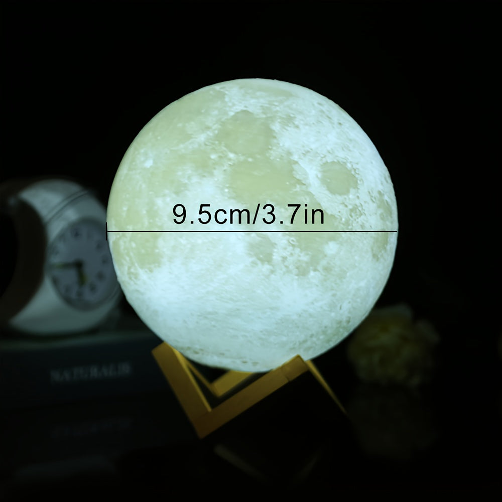 1pc 8/10/12cm LED Night Light 3D Printing Moon Light Star Light 7 Color Bedroom Decoration Night Light Shop Booth Decoration Hotel Bedside Table Decoration Bar Decoration Gift for hotel/catering/event holding - The Superior Findings Depot