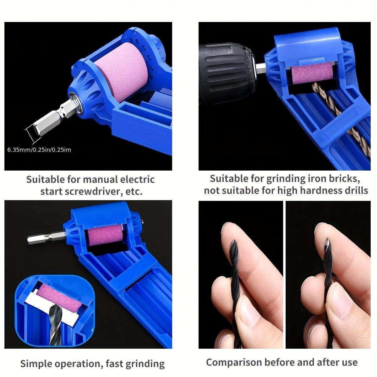 1pc Portable Drill Bit Sharpener With Grinding Wheel For Quick And Easy Sharpening Of Nail Drill Bits, Sharp And Ready - The Superior Findings Depot
