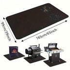 1pc of 91.44x127.0 cm barbecue mat, floor mat for barbecue, barbecue mat for outdoor barbecue deck protection, barbecue mat, reusable - The Superior Findings Depot