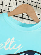 2pcs Girls' Clothing Party Slogan Large Glasses Print Pattern Drop Shoulder Irregular Hem Design Loose Short Sleeve T-Shirt + Floral Print Skinny Nine-Tenths Bottoms Set Girls' Summer Outfit Holiday Gift Girls' Fashion Casual - The Superior Findings Depot