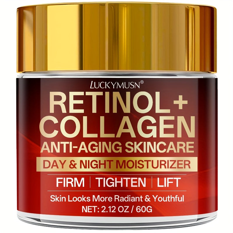 [Retinol Collagen Cream] Retinol Collagen Cream | Hydrates, Tightens, And Lifts Drooping Skin, Enhances Elasticity, Balances Skin Tone, Includes Hyaluronic Acid, Vitamin C, And Peptides, For All Skin Types - The Superior Findings Depot