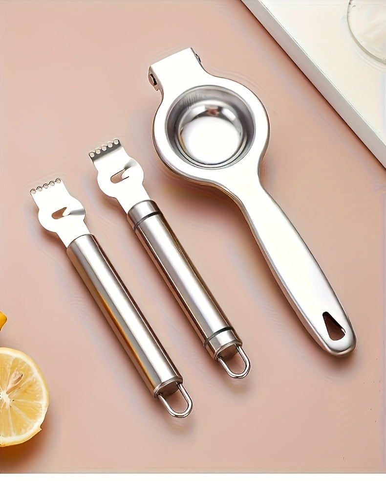 Customizable Engraved Stainless Steel Kitchen Tool Set - Lemon Zester & Juicer