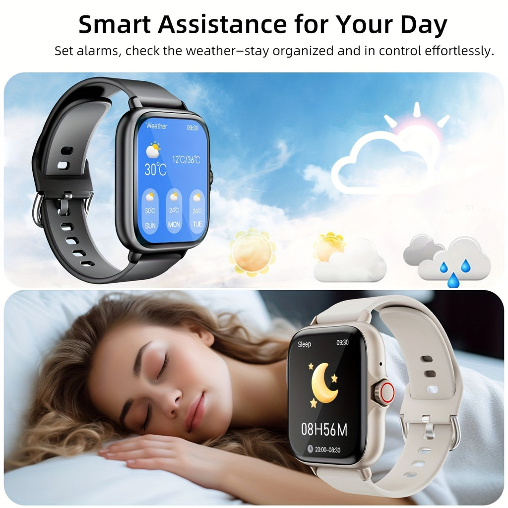 Smart Watch, 1.83" Full Touch Screen, Activity Tracker with Call & Message Functions, Pedometer, Multiple Sports Modes, Compatible with IOS/Android Devices, Simple Style, Ideal Gift for Any Occasion - The Superior Findings Depot