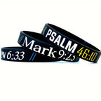 Silicone Wristbands with Inspirational Bible Verses - Black Religious Faith Bracelets for Men & Women, Motivational Scripture Quotes, Durable Comfort Fit for Daily Wear & Spiritual Encouragement, Faith Accessories, Spiritual - The Superior Findings Depot