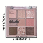 9-color Eyeshadow Palette Low Saturated Matte Pearly Glitter Velvet Texture Brown Color Taro Milk Tea Nude Pink Purple Eyeshadow Waterproof And Long-lasting Makeup - The Superior Findings Depot