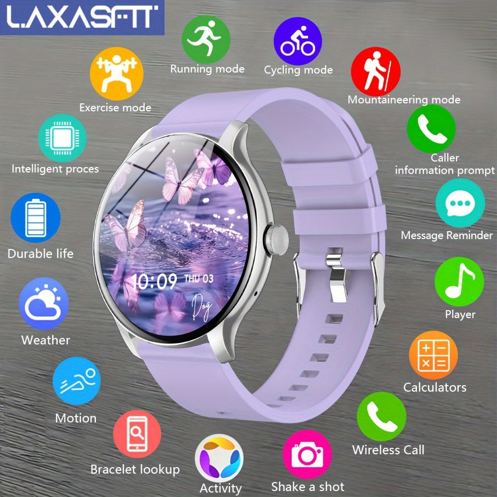 New Men's and Women's Sports Smartwatch, 1.52-inch Full Touch Screen with Call and Message Features, Activity Tracker, Pedometer, Multiple Sport Modes, Compatible with iOS/Android Devices, Minimalist Style, TPU Strap, Alloy C - The Superior Findings Depot