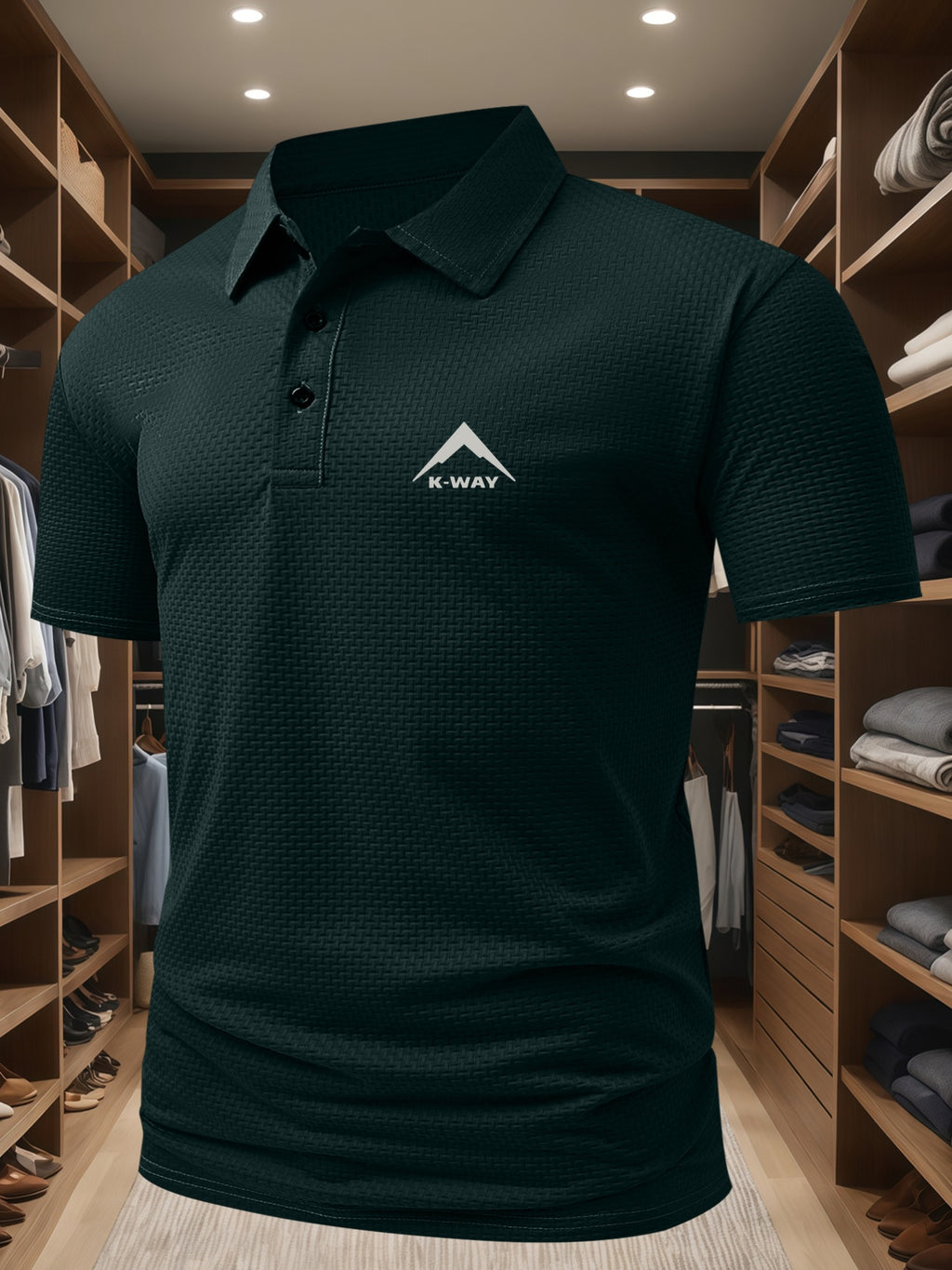 Men's Casual Golf Business Polo Shirt - Large Size Geometric Pattern