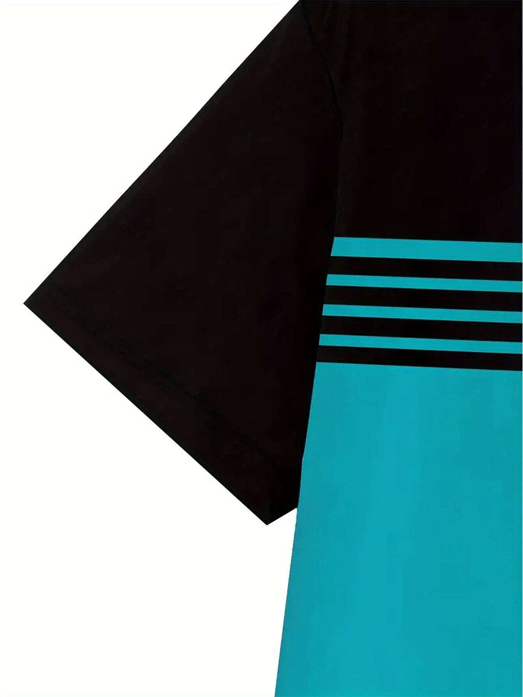 3 Pcs Men's Striped Short Sleeve T-Shirts - Casual Summer Tees in Black, Blue, Beige, Brown, Grey, Turquoise with Breathable Round Neck and Vertical Striped Sleeves - The Superior Findings Depot