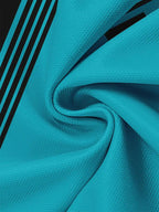 3 Pcs Men's Striped Short Sleeve T-Shirts - Casual Summer Tees in Black, Blue, Beige, Brown, Grey, Turquoise with Breathable Round Neck and Vertical Striped Sleeves - The Superior Findings Depot