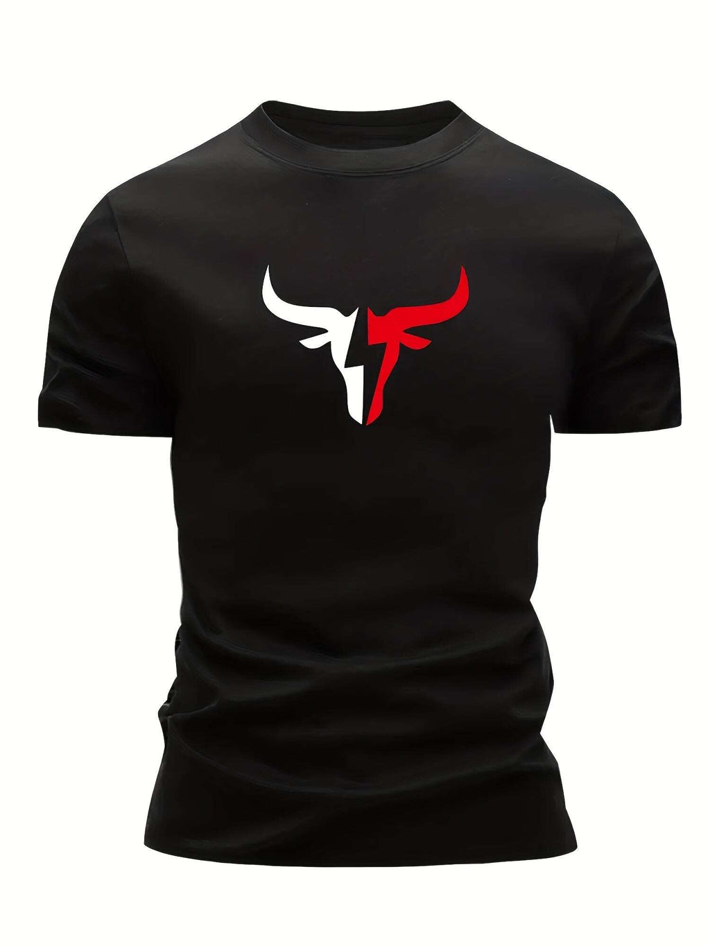 3pcs Print Bull Head Pattern T-Shirt - Men's Ultra-Lightweight, Quick-Dry Casual Summer Shirt, Perfect Gift - The Superior Findings Depot