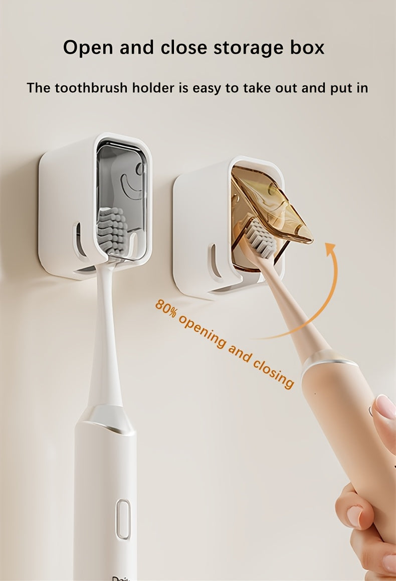 Toothbrush Storage Box - Wall-Mounted No Drill Space-Saving GONQIN