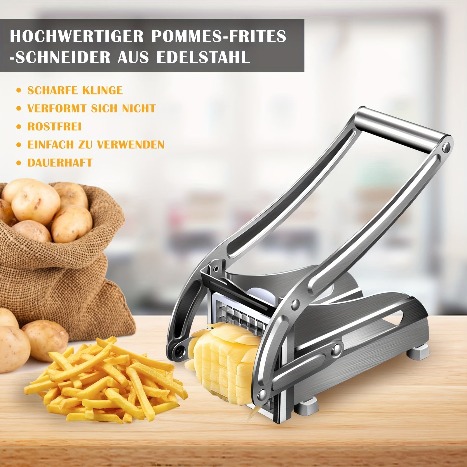 Umsiki Wemifino Umsiki Wama-French Fries - I-Stainless Steel Potato Chipper
