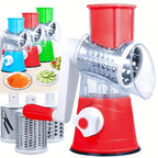 New Manual Food Processor & Shredder - Heavy-Duty Metal Drum Slicer