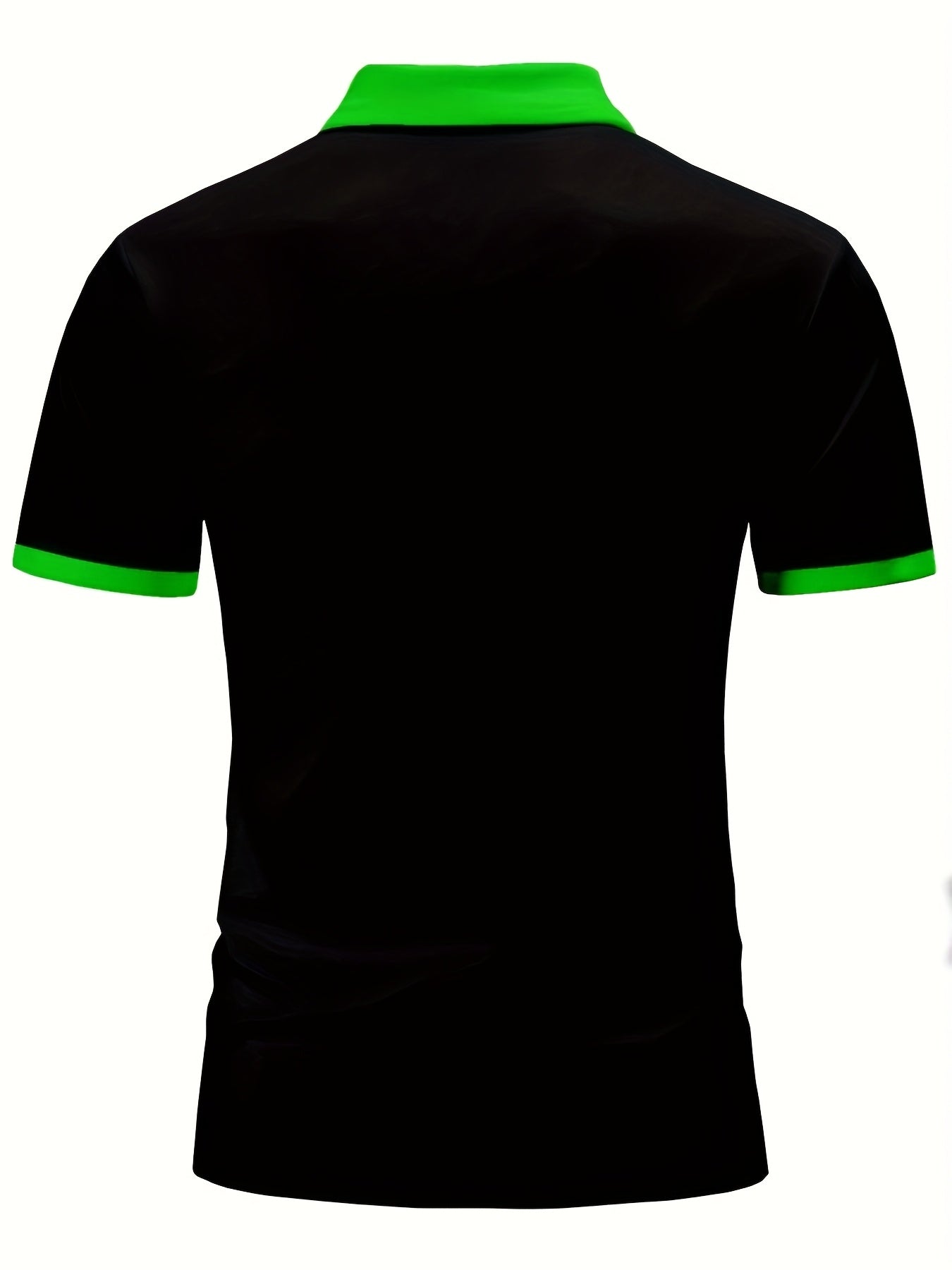 Men's Summer Short Sleeve Shirt - Bright Green Geometric Pattern