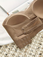 Seamless Strapless Bandeau Bra for Women - Anti-Slip, Cross-Back Design with Side Closure, Wireless & Padded - Comfortable Nylon Blend, Removable Pads for Casual Wear, Plus Size Bra - The Superior Findings Depot