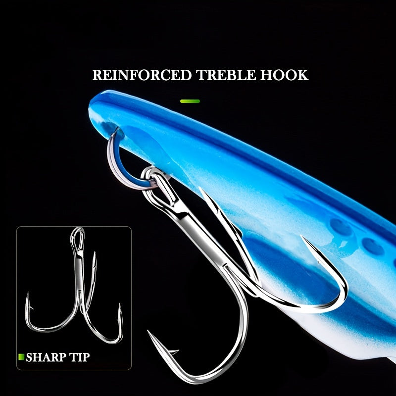 X-FIN Metal VIB Fishing Lure - 7g/0.25oz, 10g/0.35oz, 15g/0.53oz Jig Vibrate Hard Bait with Spinner, Saltwater & Freshwater Compatible, Zinc Alloy, Ideal for Bass, Pike, and Perch, Fishing Tackle|Vibrating Lure|Durable Fishin - The Superior Findings Depot