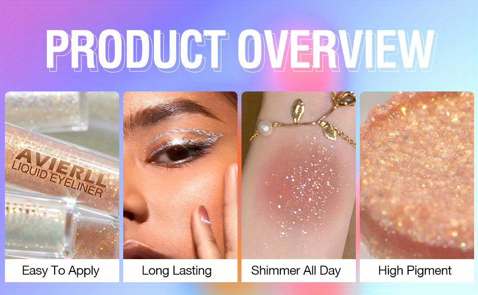 Vibrant Glitter Liquid Eyeliner Pen - Long-Lasting Waterproof Shimmer Eyeliner for Music Festival - Easy to Apply, Smudge-Proof, Fast Drying, and Highly Pigmented Eye Makeup - The Superior Findings Depot