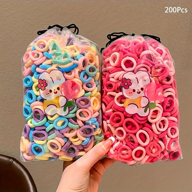 100 Pcs/Bag Children Cute Cartoon Elastic Hair Bands, Girls Lovely Srunchies Rubber Bands, Kid Hair Accessories, Ideal choice for Gifts - The Superior Findings Depot