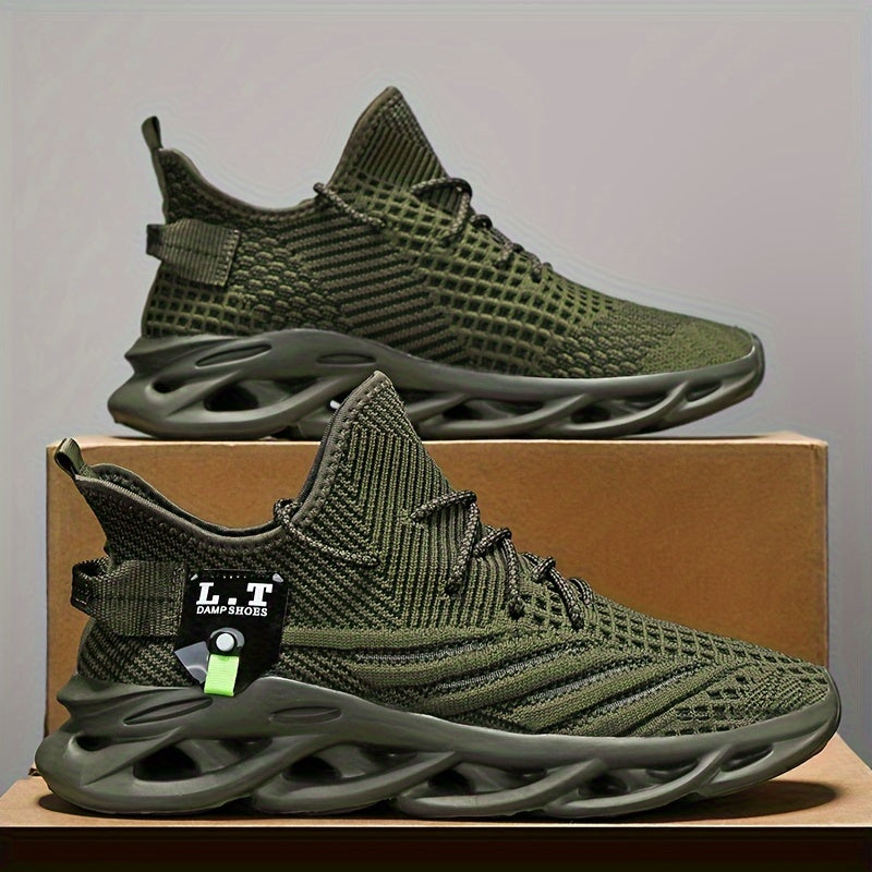 Izicathulo Zokugijima Ezilula Zabesilisa Ezinobukhulu Obungaphezulu - I-Breathable Mesh Lace-Up