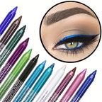 14-Color Vibrant Eyeliner Pen Collection - High-Pigmented, Pearly Glitter, Shimmer Metallic Finish, Smokey, Punk, Gothic Style - Long-Lasting, Waterproof, Matte Finish Eyeliner Stick for Music Festival and Everyday Use - The Superior Findings Depot