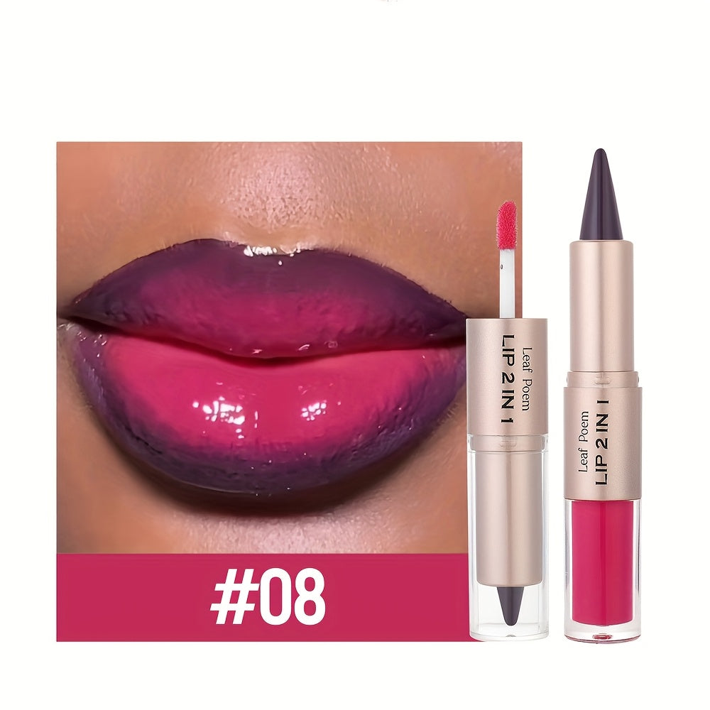 Double-Ended Lip Gloss with Matte Lip Line and Mirror Finish - Shine, Moisturizing, All Light Beige Types, Perfect Gift for Women, Daily Makeup, Sophisticated Design, Highquality Finish - The Superior Findings Depot