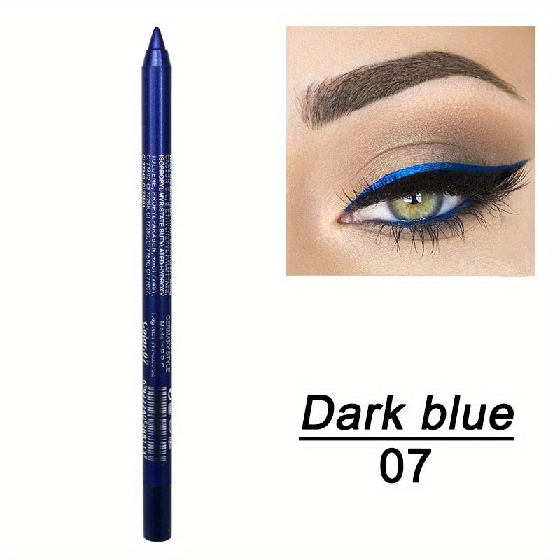 14-Color Vibrant Eyeliner Pen Collection - High-Pigmented, Pearly Glitter, Shimmer Metallic Finish, Smokey, Punk, Gothic Style - Long-Lasting, Waterproof, Matte Finish Eyeliner Stick for Music Festival and Everyday Use - The Superior Findings Depot