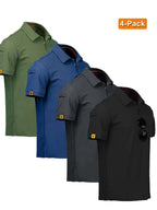 4pcs Men'S Quick-Dry Breathable Short Sleeve Polo Shirts - Lightweight Summer Outdoor T-Shirts with Collar, Regular Fit for Hiking, Golf, Beach - The Superior Findings Depot