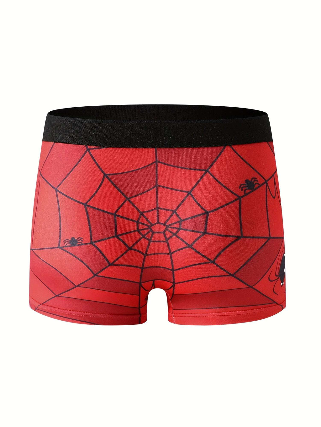 5-Piece Boys' Spider Print Cartoon Soft and Comfortable Lightweight Street Style Underwear for Ages 4-10 - The Superior Findings Depot