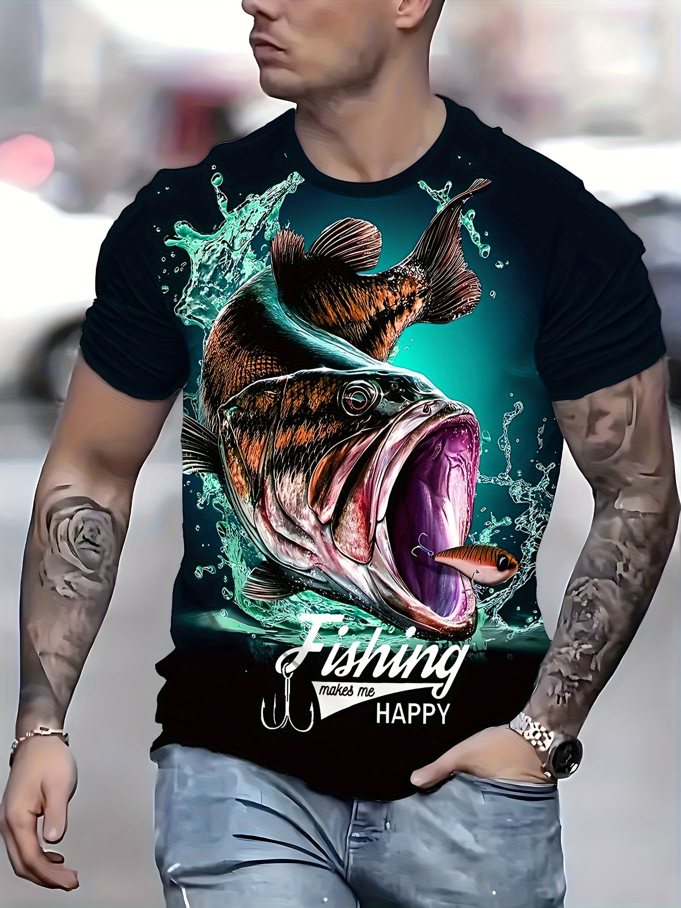 Men's Summer Creative Fashion 3D Digital Print T-Shirt