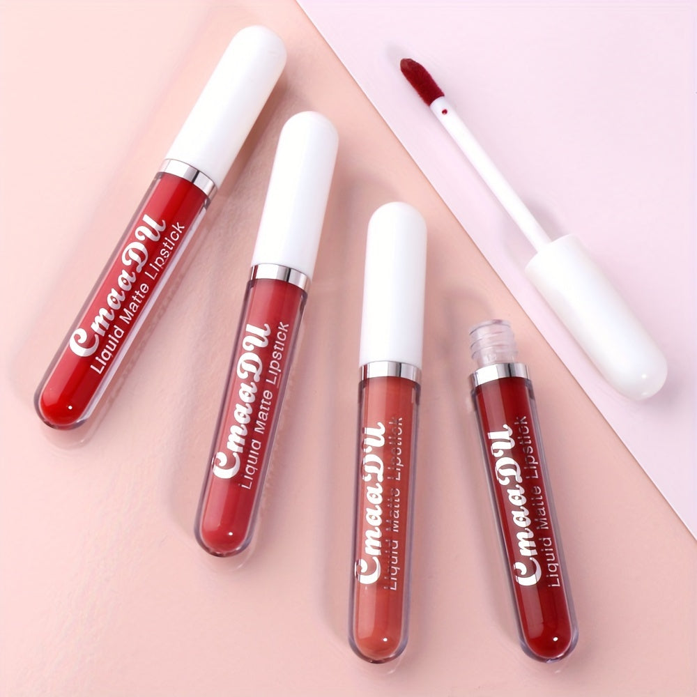 Long-Lasting Matte Liquid Lipstick - Waterproof, Non-Stick, Fruit Scented, Sweatproof, Hydrating, Lightweight, Durable Makeup for Dining, Swimming, Summer - Fruit Fragrance, Cup-Shaped Applicator - The Superior Findings Depot