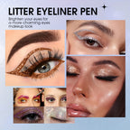 Vibrant Glitter Liquid Eyeliner Pen - Long-Lasting Waterproof Shimmer Eyeliner for Music Festival - Easy to Apply, Smudge-Proof, Fast Drying, and Highly Pigmented Eye Makeup - The Superior Findings Depot