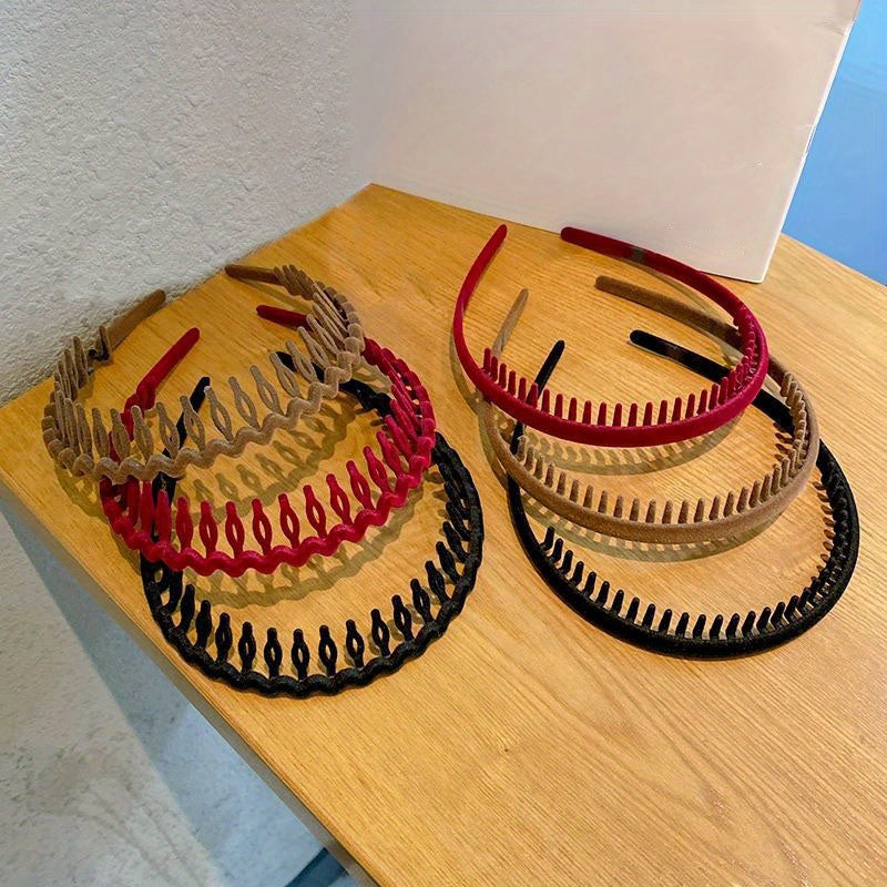 Hair Clip Frosted Color Headband Women's Non-slip Band Teeth Simple Pressure Headband Face Headband Hair Accessories - The Superior Findings Depot