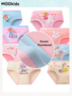 8-Pack Girls' Underwear - Pink Briefs Unicorn & Mermaid Print