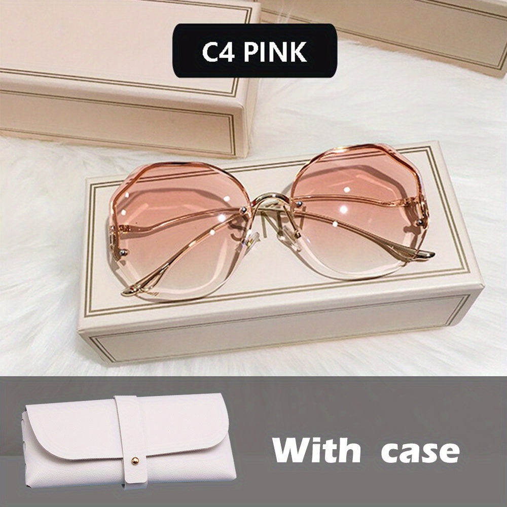 Fashion Sunglasses Women Metal Female Vintage Ladies Stylish Design Oversized Square Sunglasses For Women - The Superior Findings Depot
