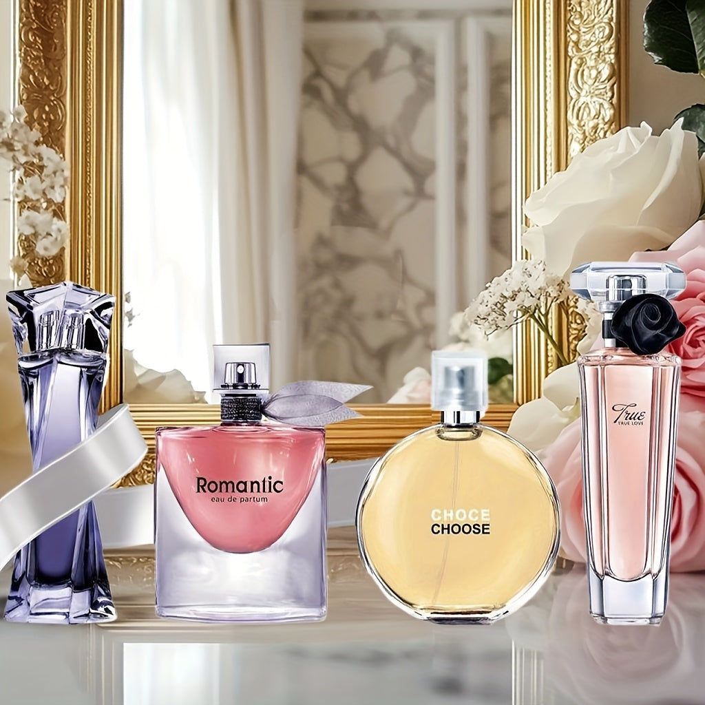 [Mother's Day Valentine's Day] 4pcs Set of Women's Perfume Gift Set, 72 Hours Long Lasting Mother's Day, Holiday, Valentine's Day Gift, Light Fragrance, Lasting Fresh, Suitable for Daily Life, Birthday Mother's Valentine's Da - The Superior Findings Depot