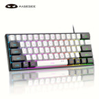 MageGee Mini 60% Gaming/Office Keyboard, Keycap Type Wired RGB Backlit Compact Computer Keyboard for Windows/Mac/Laptop, Laptop Accessory, Modern Keyboard, Sturdy Construction, Adjustable Lighting, Students - The Superior Findings Depot