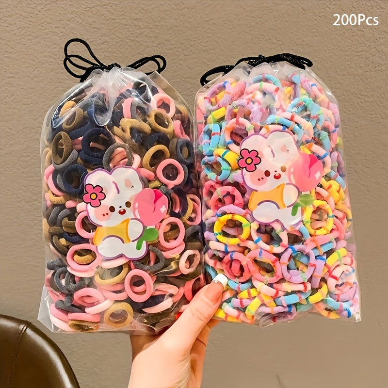 100 Pcs/Bag Children Cute Cartoon Elastic Hair Bands, Girls Lovely Srunchies Rubber Bands, Kid Hair Accessories, Ideal choice for Gifts - The Superior Findings Depot