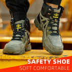 Men's Steel Toe Puncture-Proof Anti-Skid Work Boots with Kevlar-Reinforced Midsole & Breathable - Slip-Resistant Rubber Sole, All-Season Comfort for Industrial Construction & Outdoor Safety Shoes, Steel Toe Boots, Sleek Profe - The Superior Findings Depot