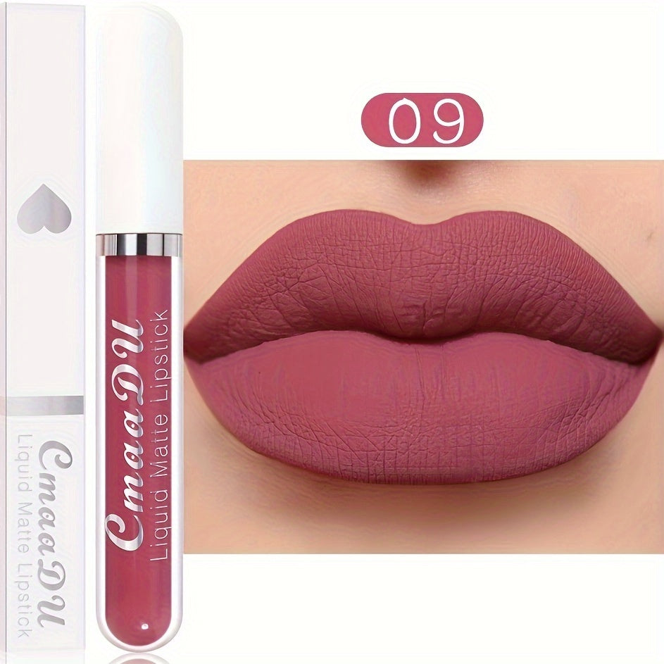 Long-Lasting Matte Liquid Lipstick - Waterproof, Non-Stick, Fruit Scented, Sweatproof, Hydrating, Lightweight, Durable Makeup for Dining, Swimming, Summer - Fruit Fragrance, Cup-Shaped Applicator - The Superior Findings Depot