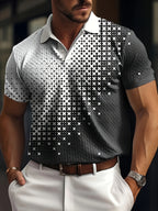 Men's Gradient Short Sleeve Golf Shirts - Casual Regular Fit Summer