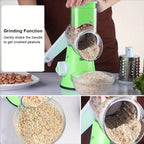 Professional Tabletop Rotary Cheese Grater - 3 Interchangeable Blades