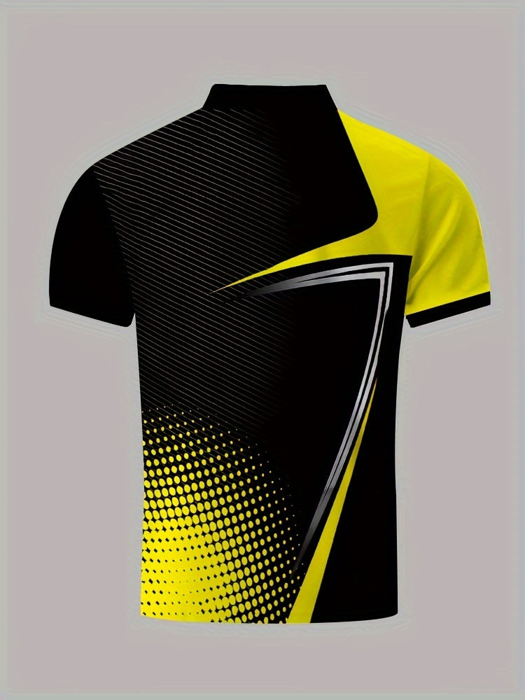 Men's Color Blocked Short Sleeve Golf Shirts - Casual Regular Fit