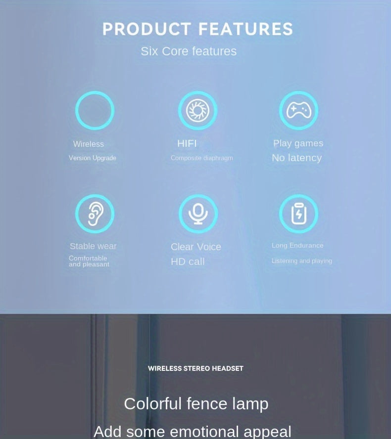 39 Luminous Wireless Headphones with Plug-in, Wired and Wireless Multifunctional Use - The Superior Findings Depot