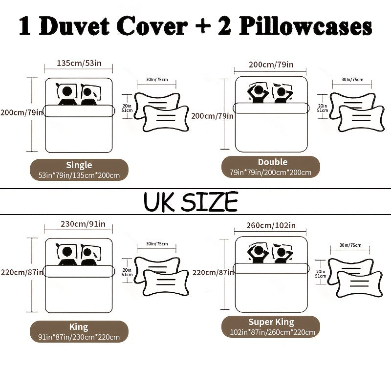 3pcs Duvet Cover Set, Multicolor Printed Bedding Set, Soft Comfortable Duvet Cover, For Bedroom, Guest Room (1*Duvet Cover + 2*Pillowcases, Without Core) - The Superior Findings Depot