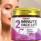 2-Minute Face Lift Day & Night Cream - Collagen Lift & Tight Face Cream with Retinol, Collagen, Turmeric, Hyaluronic Acid & Vitamin CE - Moisturizing & Smoothing for All Skin Types - Alcohol-Free, 24-Hour Hydration, Face Loti - The Superior Findings Depot