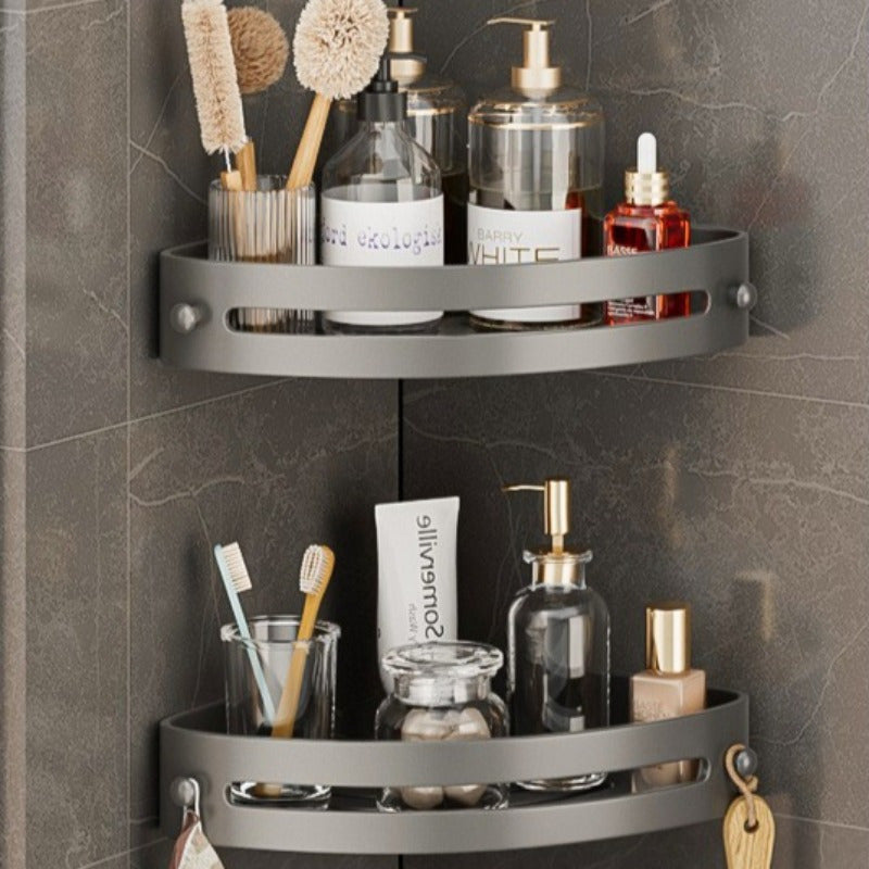 2pcs Modern ABS Corner Shelves - Durable, No-Drill Bathroom Storage for Sink, Toilet & Shower Organization - The Superior Findings Depot